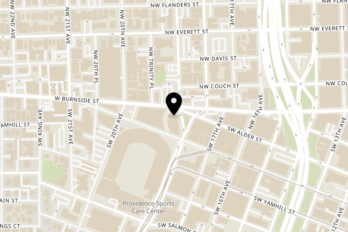 Map showing the location of The Soop on 1902 W Burnside St in Portland